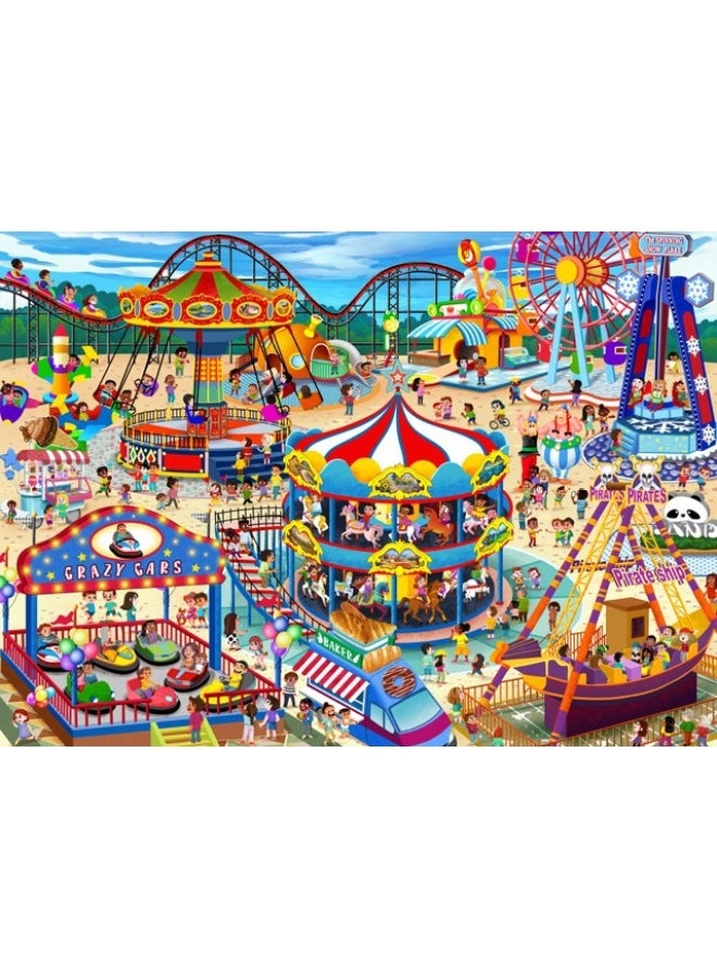 Jigsaw Puzzle Manufacturers Gray Cardboard Jigsaw Puzzle 1000 Pieces Adult Scenery Difficult Puzzle Toys Foreign Trade-Color:GSDZ0149-Happy Amusement Park 1000 Pieces - Image 1